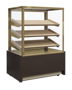 Витрина хлебная Carboma KC70 N 0,6-1 LIGHT Bread 9006-9005 (0,6 Cube ТЕХНО со стеклом)