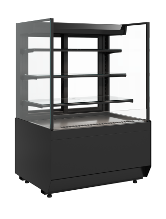 Витрина кондитерская Carboma KC70 VM 0,9-2 STANDARD 9005 (открытая, прямая боковина, версия 2.0)