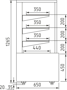Витрина нейтральная Carboma KC70 N 0,9-1 LIGHT 9006-9005 (0,9 Cube ТЕХНО)