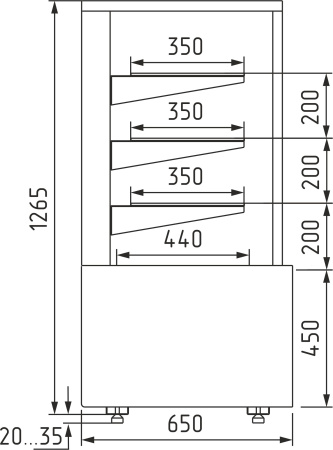 Витрина нейтральная Carboma KC70 N 0,9-1 LIGHT 0102-0109 (0,9 Cube)