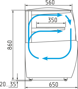 Витрина кондитерская Carboma K70 VM 0,9-12 LIGHT 0011-9005 (ВХСв-0,9д MINI ТЕХНО)