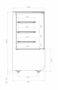 Витрина нейтральная Carboma KC70 N 0,9-1 LIGHT 9005 (версия 2.0)