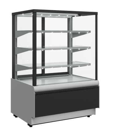 Витрина кондитерская Carboma KC70 VV 1,3-1 STANDARD 9006-9005 (ВХСв-1,3д Cube Люкс ТЕХНО)